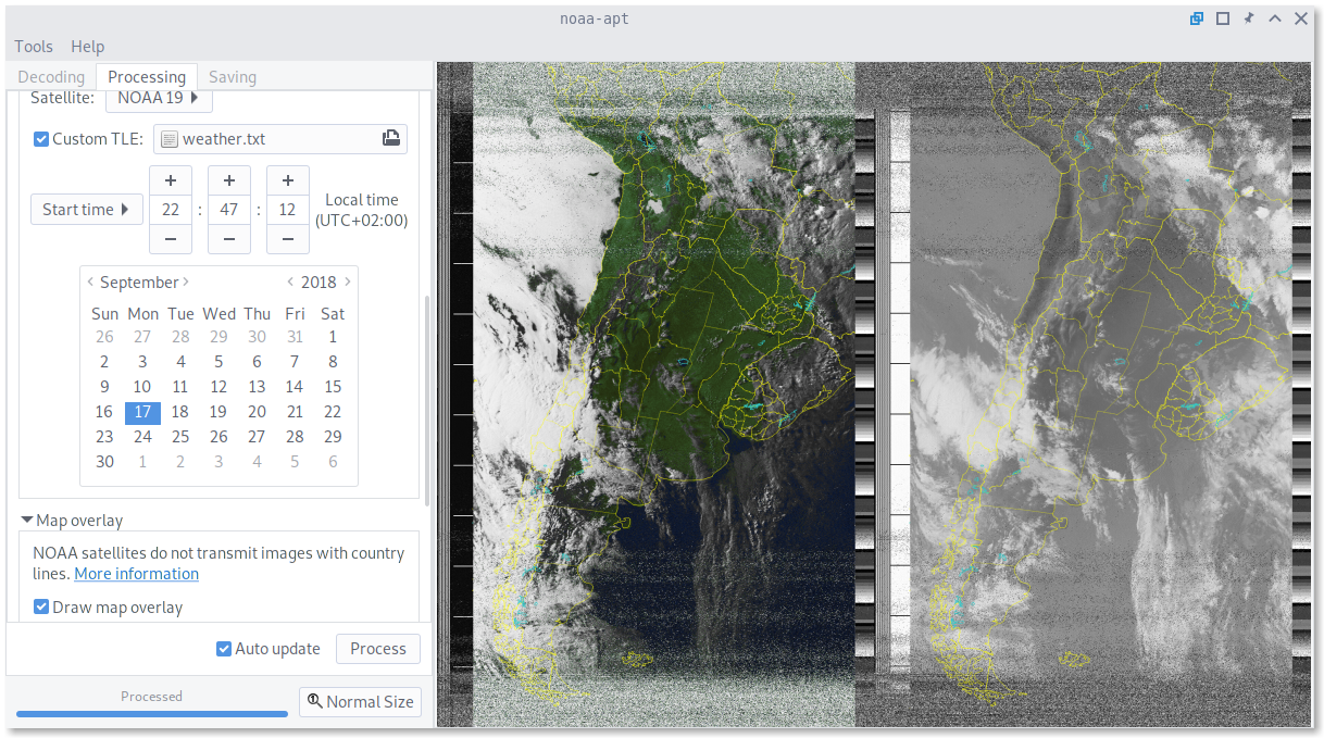 weather satellite photos with wxtoimg